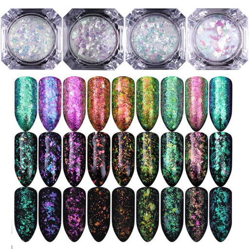 Chameleon Chrome Glitter Flakes Nail Art - Warehouse Beauty 