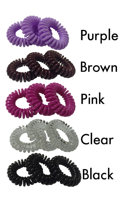 Trace Less Hair Ring 3pk Black, Purple, Pink, Brown, Clear - Warehouse Beauty 